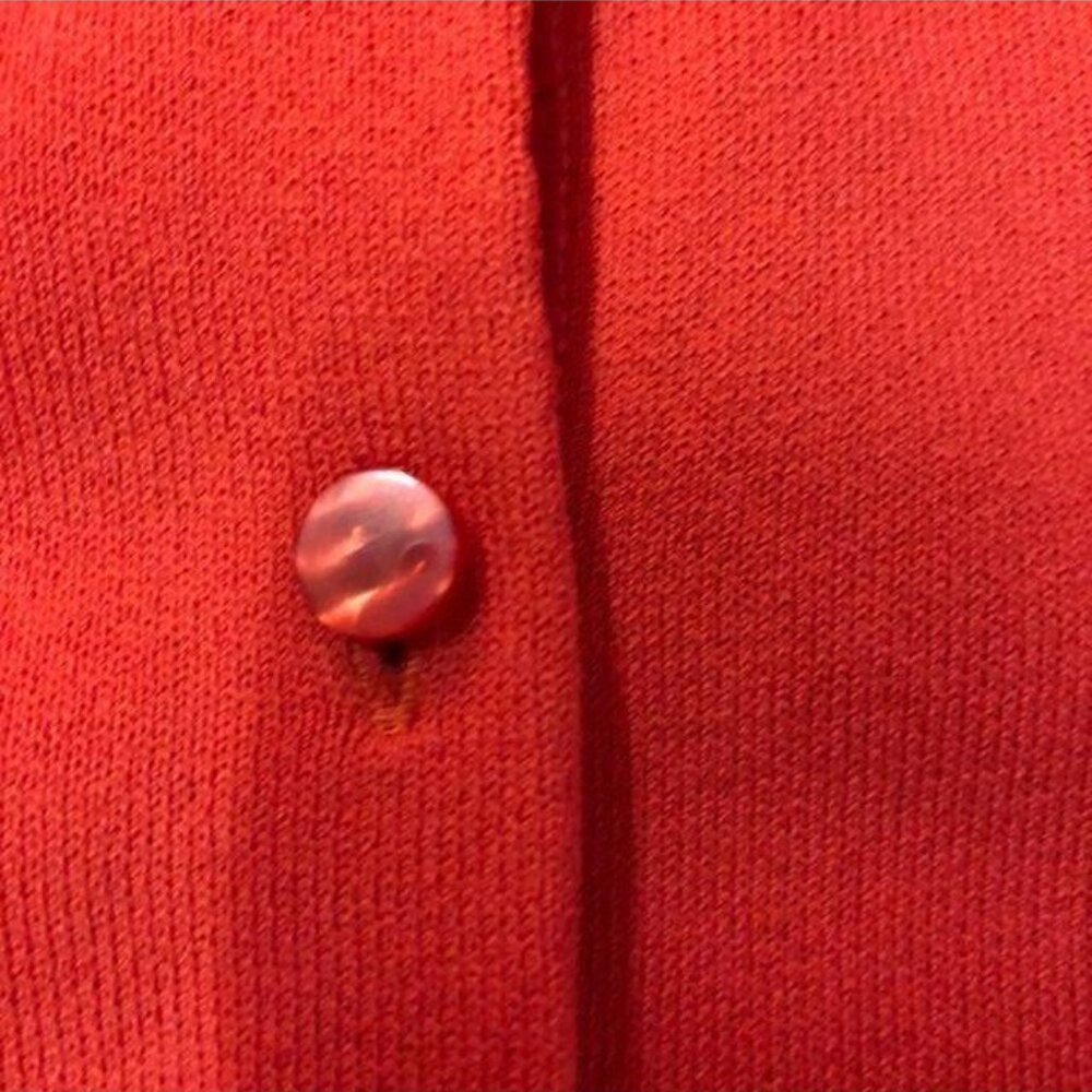 Ann Taylor Cardigan Womens S Stretch Button Front Orange Red Career Casual - Picture 7 of 12